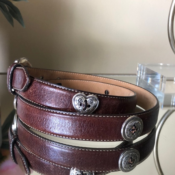 Vintage BRIGHTON Brown Genuine Leather Western Belt - Picture 2 of 8